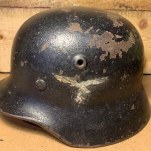 Original WW2 German Single Decal Luftwaffe Flak Black Helmet