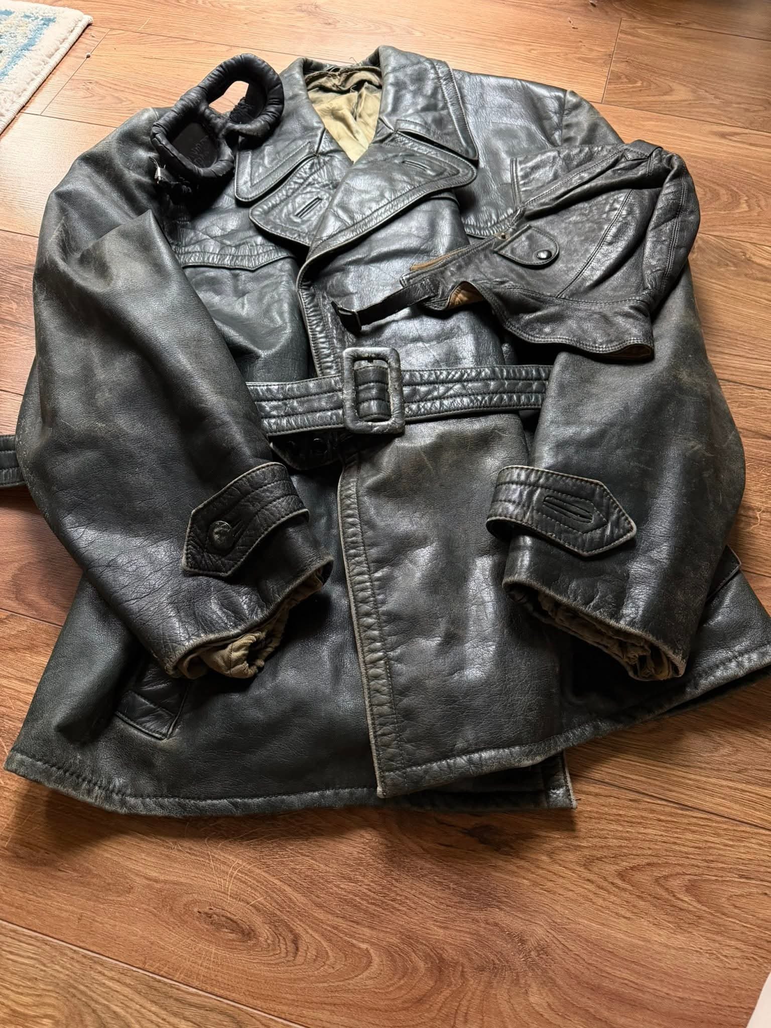 Original German Kraftfahrer leather motoring set from the 1930s–1940s